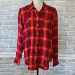 GAP + Pendleton Red Lightweight Flannel Shirt Womens Med Cabin Gorp Relaxed